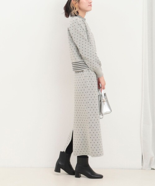 MICO COULIER（ミコクリエ）の「《セットアップ対応》エステルニットドットカーディガン（ニット/セーター・レディース・ライトグレー/ブラック・38）」の14枚目の写真