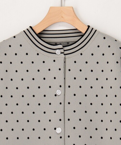 MICO COULIER（ミコクリエ）の「《セットアップ対応》エステルニットドットカーディガン（ニット/セーター・レディース・ライトグレー/ブラック・38）」の20枚目の写真