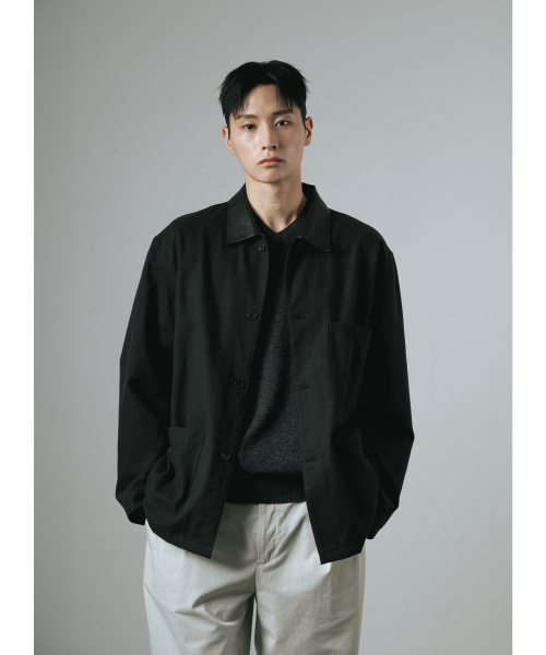 WHAGI（ワギ）の「Leather Collar Coverall Jacket (Black)（ミリタリージャケット・メンズ・その他・1(S)/2(M)/3(L)）」の7枚目の写真