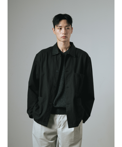 WHAGI（ワギ）の「Leather Collar Coverall Jacket (Black)（ミリタリージャケット・メンズ・その他・1(S)/2(M)/3(L)）」の8枚目の写真