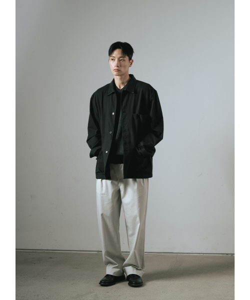 WHAGI（ワギ）の「Leather Collar Coverall Jacket (Black)（ミリタリージャケット・メンズ・その他・1(S)/2(M)/3(L)）」の11枚目の写真