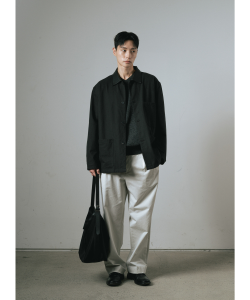 WHAGI（ワギ）の「Leather Collar Coverall Jacket (Black)（ミリタリージャケット・メンズ・その他・1(S)/2(M)/3(L)）」の12枚目の写真