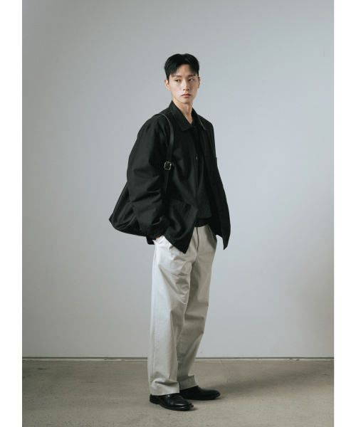 WHAGI（ワギ）の「Leather Collar Coverall Jacket (Black)（ミリタリージャケット・メンズ・その他・1(S)/2(M)/3(L)）」の13枚目の写真