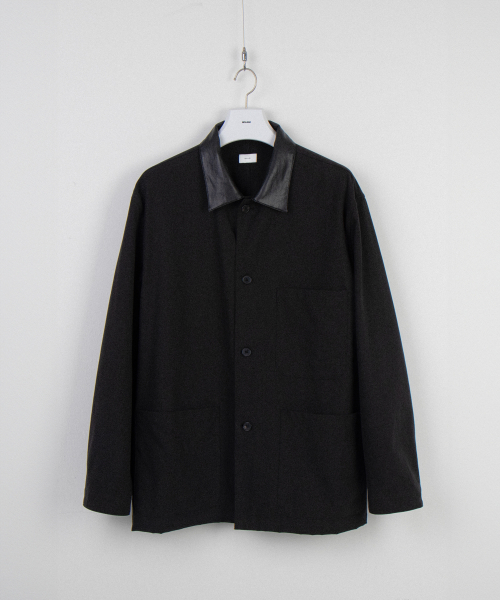 WHAGI（ワギ）の「Leather Collar Coverall Jacket (Black)（ミリタリージャケット・メンズ・その他・1(S)/2(M)/3(L)）」の14枚目の写真