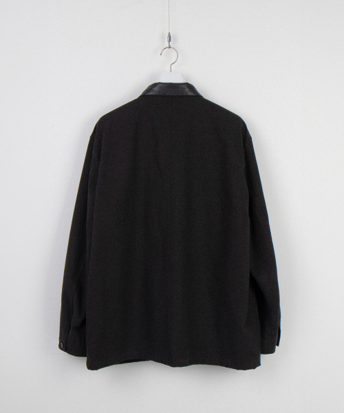 WHAGI（ワギ）の「Leather Collar Coverall Jacket (Black)（ミリタリージャケット・メンズ・その他・1(S)/2(M)/3(L)）」の15枚目の写真