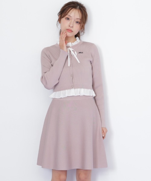 JILL by JILL STUART（ジルバイジルスチュアート）の「レイヤードミニニットアップ（ワンピース・レディース・ピンク/ホワイト/ブラック・FREE）」の4枚目の写真