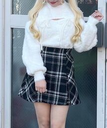 デコルテオープンシアーショルダーニット