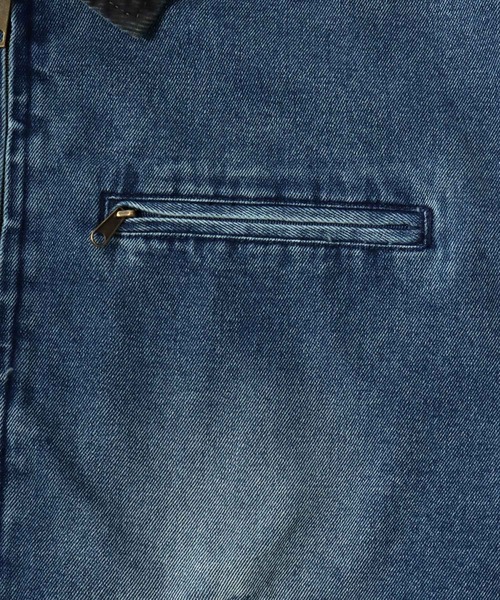Jungle Storm(ジャングルストーム)の「2026SS VINTAGELIKE DUCK/DENIM HUNTING BLOUSON オーバーサイズ ダック/デニム 襟コーデュロイ スウィングトップ ライトブルゾン ワークジャケット レディース メンズ(ブルゾン・メンズ・チャコール/ブルー/ブラック・L/M)」の13枚目の写真
