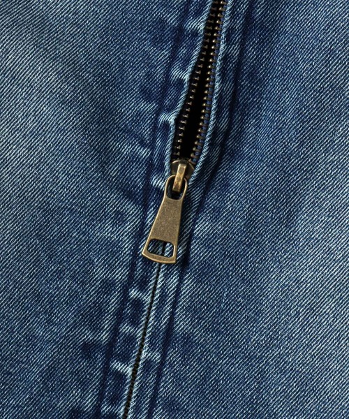 Jungle Storm(ジャングルストーム)の「2026SS VINTAGELIKE DUCK/DENIM HUNTING BLOUSON オーバーサイズ ダック/デニム 襟コーデュロイ スウィングトップ ライトブルゾン ワークジャケット レディース メンズ(ブルゾン・メンズ・チャコール/ブルー/ブラック・L/M)」の15枚目の写真