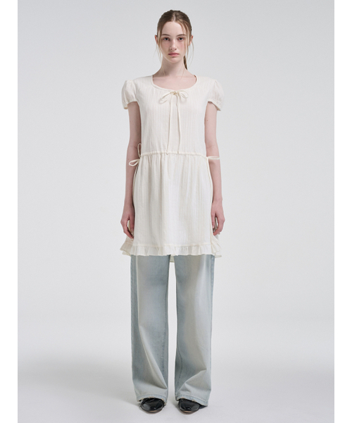 ETMON(エトモン)の「Puff String Mini Dress, Cream(ワンピース・レディース・その他・FREE)」の2枚目の写真