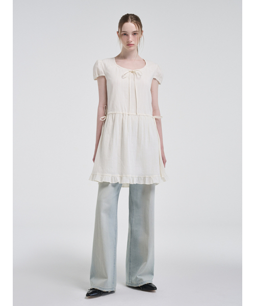 ETMON(エトモン)の「Puff String Mini Dress, Cream(ワンピース・レディース・その他・FREE)」の4枚目の写真