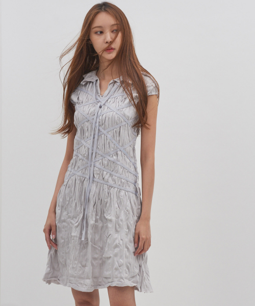 ICONOGRAPHY(アイコノグラフィー)の「Tie me up Dress GR(ワンピース・レディース・グレー・FREE)」の4枚目の写真