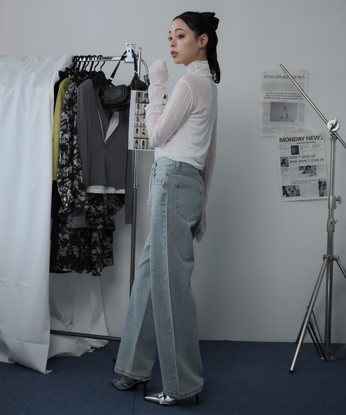 Ulysses(ユリシス)の「スタースタッズデニムパンツ(デニムパンツ・レディース・ライトブルー・M)」の8枚目の写真