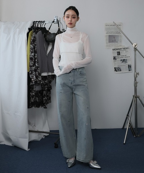 Ulysses(ユリシス)の「スタースタッズデニムパンツ(デニムパンツ・レディース・ライトブルー・M)」の9枚目の写真