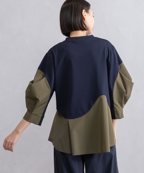 MARECHAL TERRE(マルシャルテル)の「カーブデザインAライントップス(Tシャツ/カットソー・レディース・オフホワイト/ネイビー/ベージュ/ブラック・MEDIUM)」の11枚目の写真