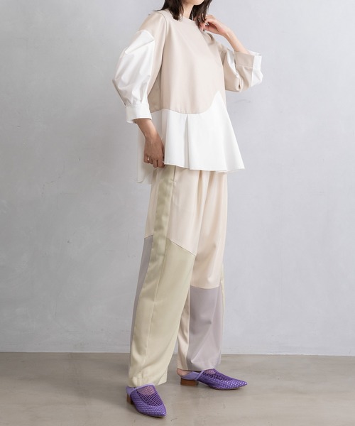 MARECHAL TERRE(マルシャルテル)の「カーブデザインAライントップス(Tシャツ/カットソー・レディース・オフホワイト/ネイビー/ベージュ/ブラック・MEDIUM)」の18枚目の写真
