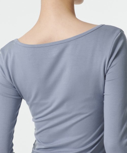 MUSINSA STANDARD WOMAN（ムシンサスタンダードウーマン）の「ウィメンズテンセルスリムバレリーナ長袖Tシャツ[ブルーグレー]（Tシャツ/カットソー・レディース・その他・LARGE/MEDIUM/SMALL/X-SMALL）」の5枚目の写真