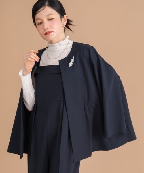 Bou Jeloud（ブージュルード）の「ノーカラージャケット（ノーカラージャケット・レディース・ネイビー/ベージュ・FREE）」の2枚目の写真