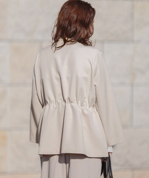 Bou Jeloud（ブージュルード）の「ノーカラージャケット（ノーカラージャケット・レディース・ネイビー/ベージュ・FREE）」の4枚目の写真