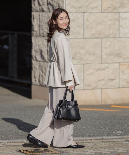 Bou Jeloud（ブージュルード）の「ノーカラージャケット（ノーカラージャケット・レディース・ネイビー/ベージュ・FREE）」の5枚目の写真