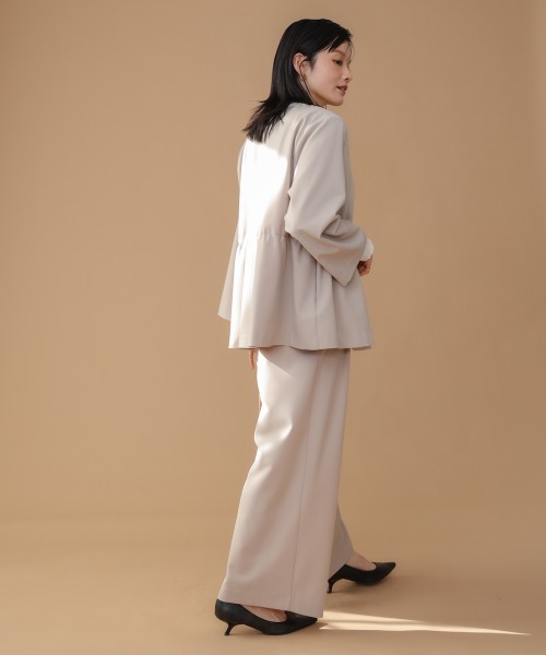 Bou Jeloud（ブージュルード）の「ノーカラージャケット（ノーカラージャケット・レディース・ネイビー/ベージュ・FREE）」の9枚目の写真