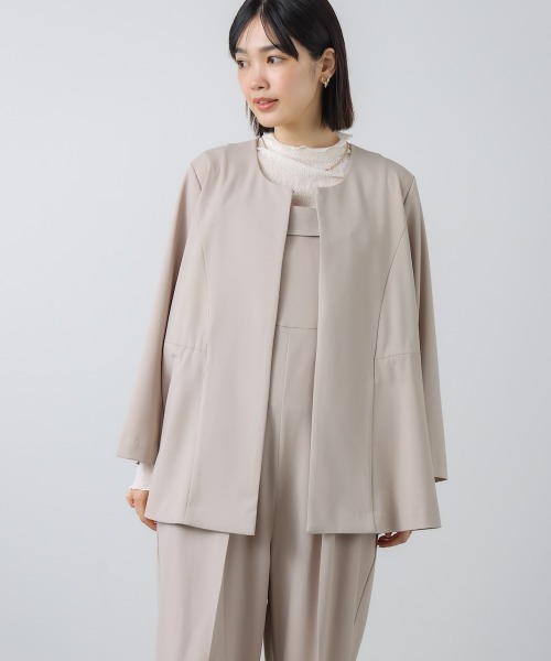 Bou Jeloud（ブージュルード）の「ノーカラージャケット（ノーカラージャケット・レディース・ネイビー/ベージュ・FREE）」の11枚目の写真