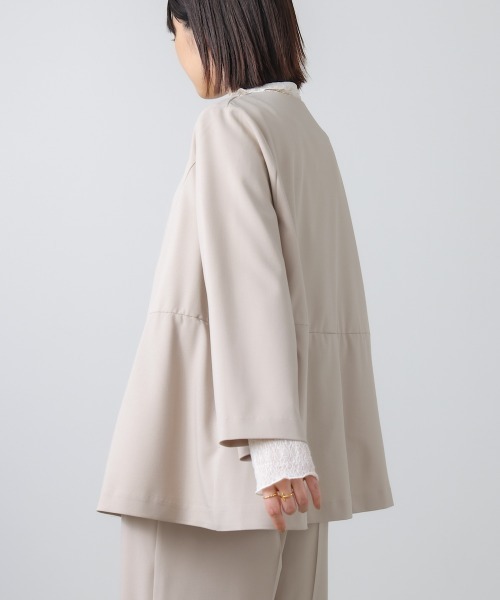 Bou Jeloud（ブージュルード）の「ノーカラージャケット（ノーカラージャケット・レディース・ネイビー/ベージュ・FREE）」の13枚目の写真