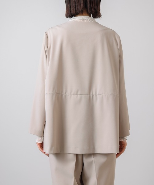 Bou Jeloud（ブージュルード）の「ノーカラージャケット（ノーカラージャケット・レディース・ネイビー/ベージュ・FREE）」の18枚目の写真