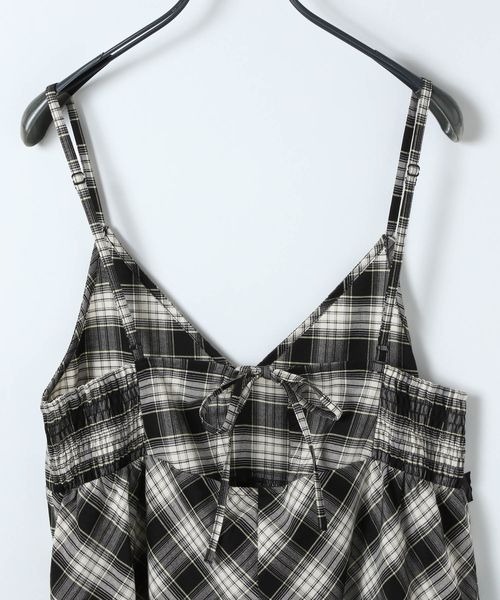 JEANASIS（ジーナシス）の「チェックキャミドレス/645453（ワンピース・レディース・ブラック系その他/ブラウン系その他・FREE）」の5枚目の写真