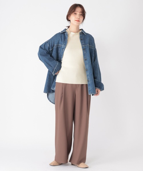 studio CLIP（スタディオクリップ）の「12ゲージプチフリルハイネックプルオーバー（ニット/セーター・レディース・ネイビー/グレー/オフホワイト/ライトグリーン・FREE）」の8枚目の写真