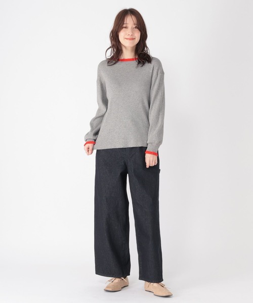 studio CLIP（スタディオクリップ）の「12ゲージプチフリルハイネックプルオーバー（ニット/セーター・レディース・ネイビー/グレー/オフホワイト/ライトグリーン・FREE）」の11枚目の写真