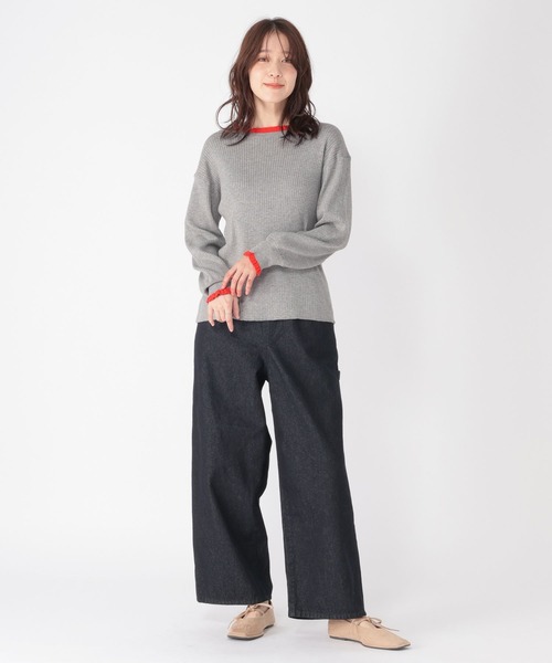 studio CLIP（スタディオクリップ）の「12ゲージプチフリルハイネックプルオーバー（ニット/セーター・レディース・ネイビー/グレー/オフホワイト/ライトグリーン・FREE）」の12枚目の写真