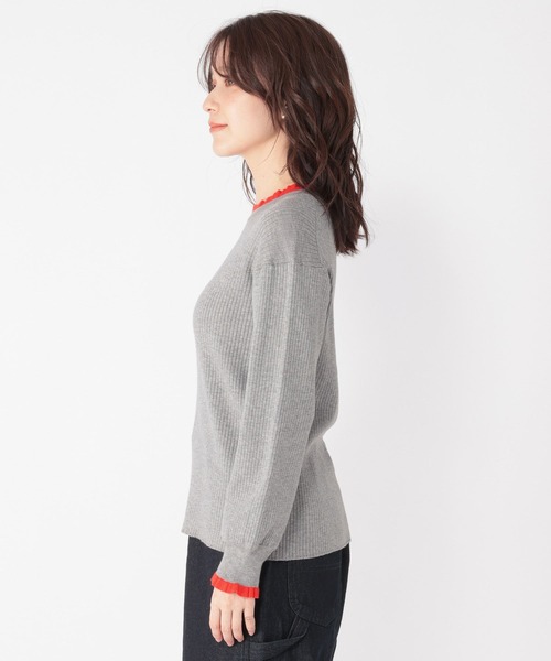 studio CLIP（スタディオクリップ）の「12ゲージプチフリルハイネックプルオーバー（ニット/セーター・レディース・ネイビー/グレー/オフホワイト/ライトグリーン・FREE）」の22枚目の写真