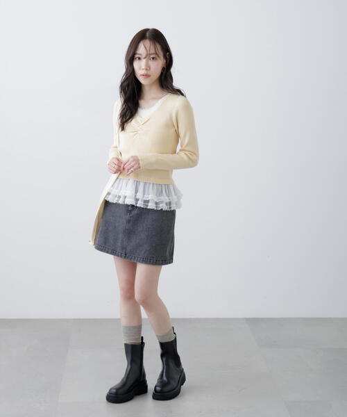 FREE'S MART（フリーズマート）の「◆レイヤードデザインリブニット（ニット/セーター・レディース・グレー/ネイビー/イエロー・FREE）」の13枚目の写真