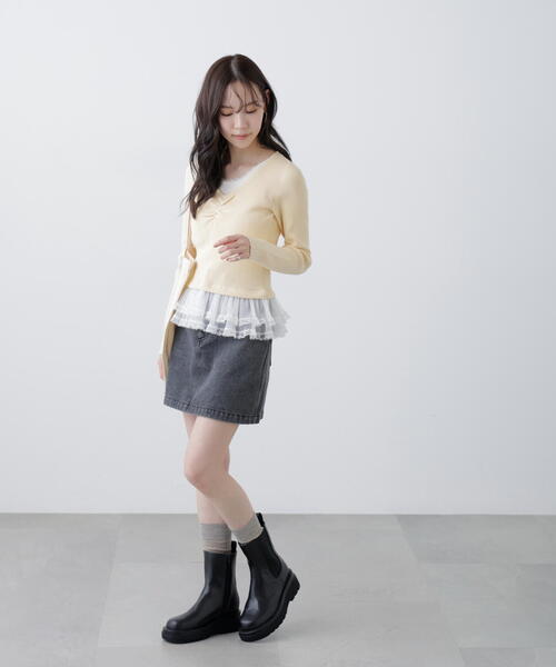 FREE'S MART（フリーズマート）の「◆レイヤードデザインリブニット（ニット/セーター・レディース・グレー/ネイビー/イエロー・FREE）」の15枚目の写真