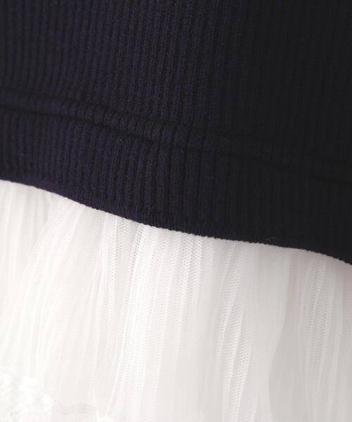 FREE'S MART（フリーズマート）の「◆レイヤードデザインリブニット（ニット/セーター・レディース・グレー/ネイビー/イエロー・FREE）」の4枚目の写真