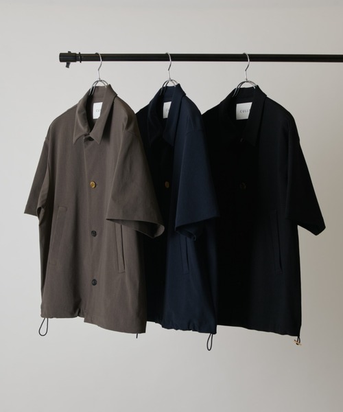 CULLNI(クルニ)の「【CULLNI exclusive for Lui's】半袖コーチシャツブルゾン(シャツ/ブラウス・メンズ・ネイビー/ブラック/チャコールグレー・2/1)」の4枚目の写真