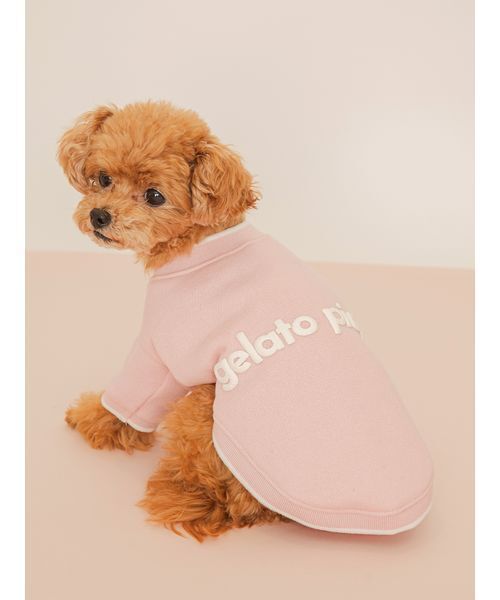 gelato pique(ジェラートピケ)の「【CAT&DOG】ロゴプリント裏毛プルオーバー(リード/ハーネス/首輪・レディース・ライム/ピンク/オレンジ/ブルー・S/M/L)」の3枚目の写真