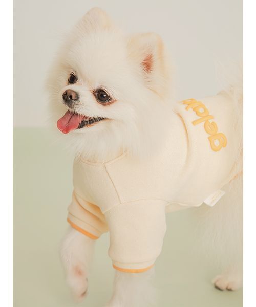 gelato pique(ジェラートピケ)の「【CAT&DOG】ロゴプリント裏毛プルオーバー(リード/ハーネス/首輪・レディース・ライム/ピンク/オレンジ/ブルー・S/M/L)」の4枚目の写真