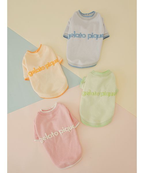gelato pique(ジェラートピケ)の「【CAT&DOG】ロゴプリント裏毛プルオーバー(リード/ハーネス/首輪・レディース・ライム/ピンク/オレンジ/ブルー・S/M/L)」の6枚目の写真