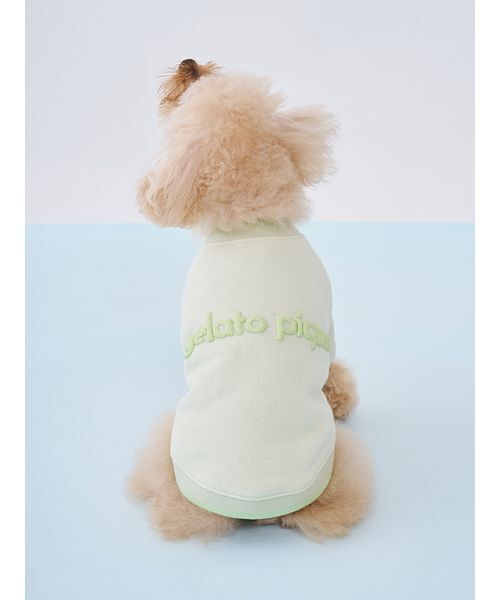 gelato pique(ジェラートピケ)の「【CAT&DOG】ロゴプリント裏毛プルオーバー(リード/ハーネス/首輪・レディース・ライム/ピンク/オレンジ/ブルー・S/M/L)」の9枚目の写真