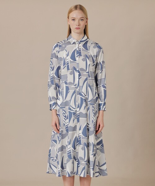 MACKINTOSH LONDON（マッキントッシュ ロンドン）の「ヨットボーダープリントワンピース（ワンピース・レディース・ブルー系その他4・38/40）」の3枚目の写真
