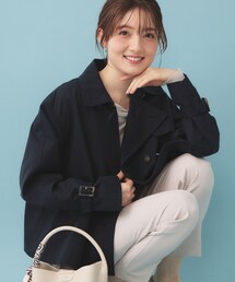 index（インデックス）の「キャンディスリーブショートトレンチコート【洗濯機OK/撥水/防花粉】《5col》（トレンチコート）」