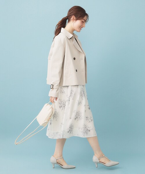 index（インデックス）の「キャンディスリーブショートトレンチコート【洗濯機OK/撥水/防花粉】《5col》（トレンチコート・レディース・サックスブルー系7/ベージュ系7/ナチュラル/ネイビー系5/ブラウン系その他・00）」の20枚目の写真