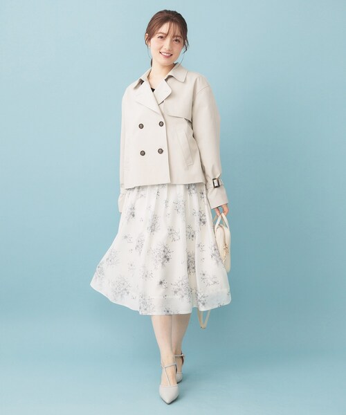 index（インデックス）の「キャンディスリーブショートトレンチコート【洗濯機OK/撥水/防花粉】《5col》（トレンチコート・レディース・サックスブルー系7/ベージュ系7/ナチュラル/ネイビー系5/ブラウン系その他・00）」の21枚目の写真