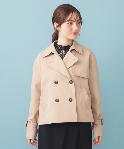 index（インデックス）の「キャンディスリーブショートトレンチコート【洗濯機OK/撥水/防花粉】《5col》（トレンチコート・レディース・サックスブルー系7/ベージュ系7/ナチュラル/ネイビー系5/ブラウン系その他・00）」の8枚目の写真