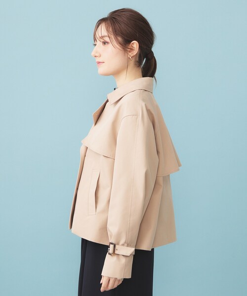 index（インデックス）の「キャンディスリーブショートトレンチコート【洗濯機OK/撥水/防花粉】《5col》（トレンチコート・レディース・サックスブルー系7/ベージュ系7/ナチュラル/ネイビー系5/ブラウン系その他・00）」の9枚目の写真