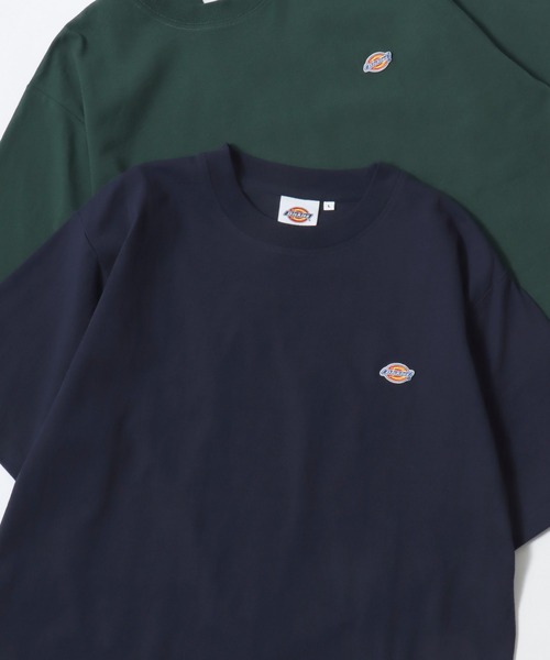 Dickies(ディッキーズ)の「Dickies/ディッキーズ 別注 オーバーサイズ ミニロゴワッペン ワンポイント刺繍 半袖Tシャツ/無地T/リブライン リンガーT/レディース メンズ(Tシャツ/カットソー・メンズ・グリーン系その他/ブラック/ホワイト/ブラック系その他/ダークグリーン/ネイビー/ホワイト系その他/ブルー系その他・M/L/XL)」の7枚目の写真