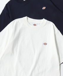 Dickies | Dickies/ディッキーズ 別注 オーバーサイズ ミニロゴワッペン ワンポイント刺繍 半袖Tシャツ/無地T/リブライン リンガーT/レディース メンズ(Tシャツ/カットソー)