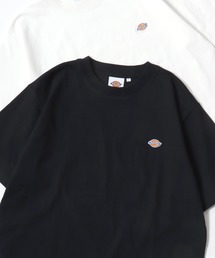 Dickies（ディッキーズ）の「Dickies ディッキーズ 別注 ミニロゴワッペン ワンポイント刺繍 半袖Tシャツ 無地T リブライン リンガーT レディース メンズ（Tシャツ/カットソー）」